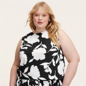 Kate Spade x Target Classic Rose Black/White Shell Tank Top Size 4X NWT